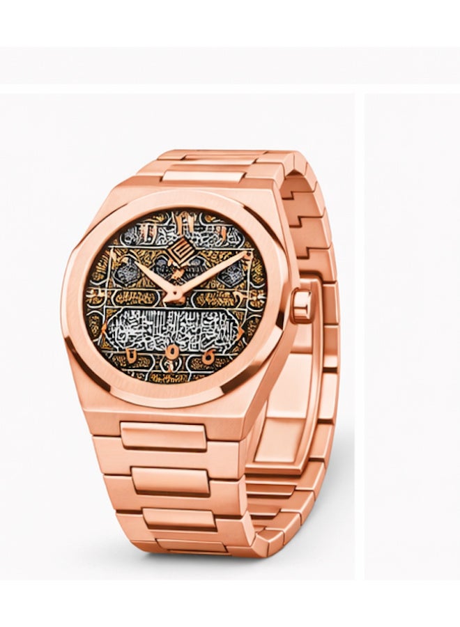 FG UNITED Mens Thin Design Rose Gold Tone Stainless Steel Arabic Dial Watch 41mm - FG7012 - Image 2